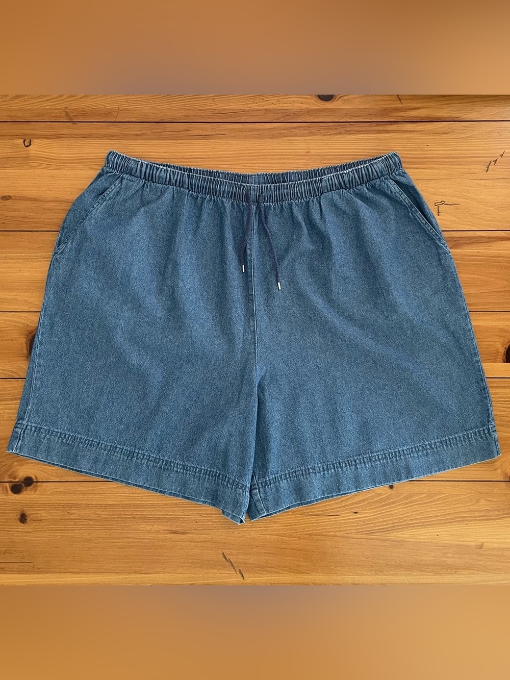Coral Bay Blue Jean Shorts Drawstring Waistband Soft Cotton Women’s 2X